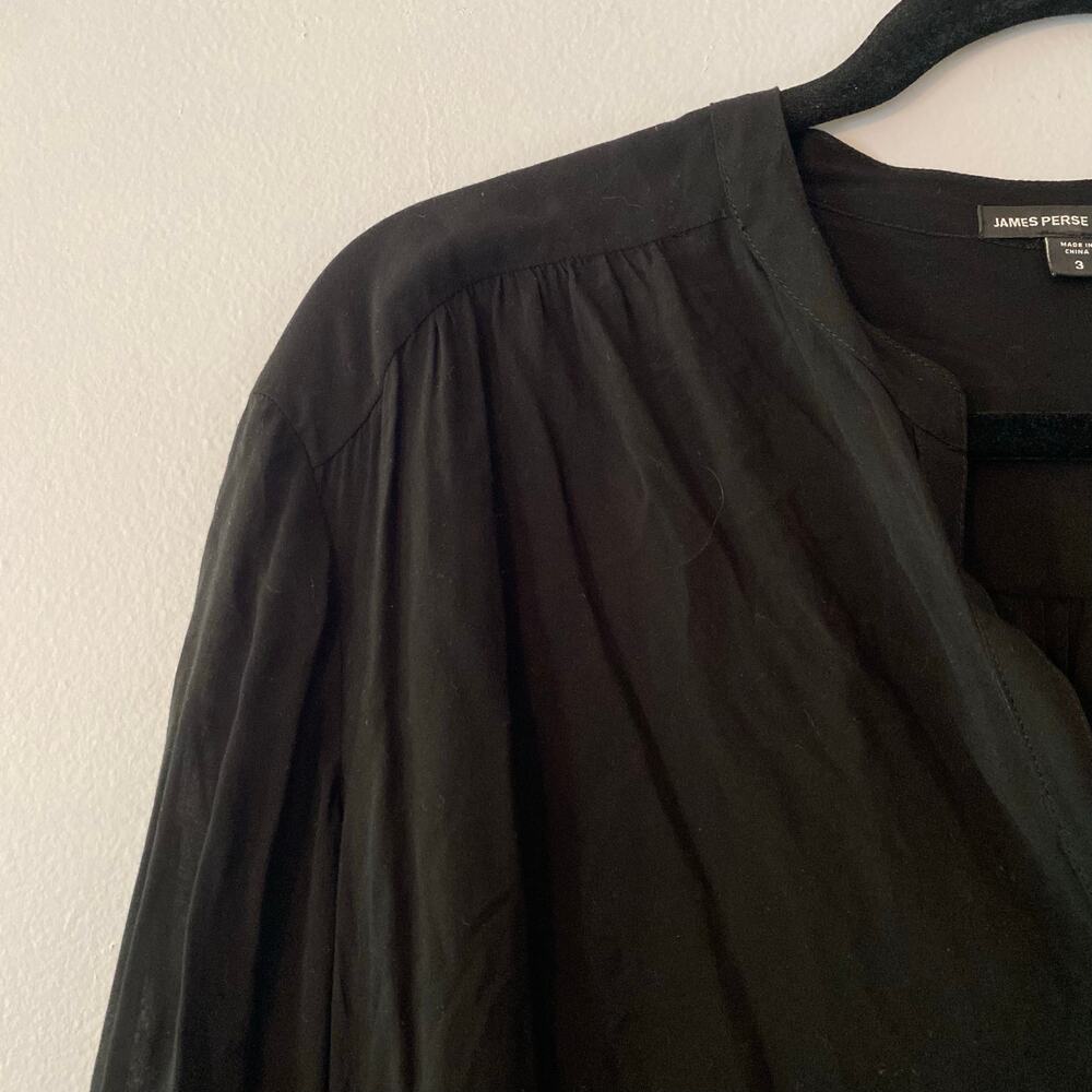 James Perse Black Flowy 3/4 Sleeve Blouse Lightweight Women's size 3 / Large - Picture 3 of 8